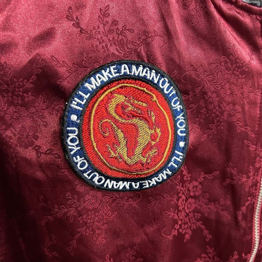 Disney Mulan Satin Bomber Jacket XXL‎ Embroidered Dragon Floral Y2K Statement - Picture 2 of 8